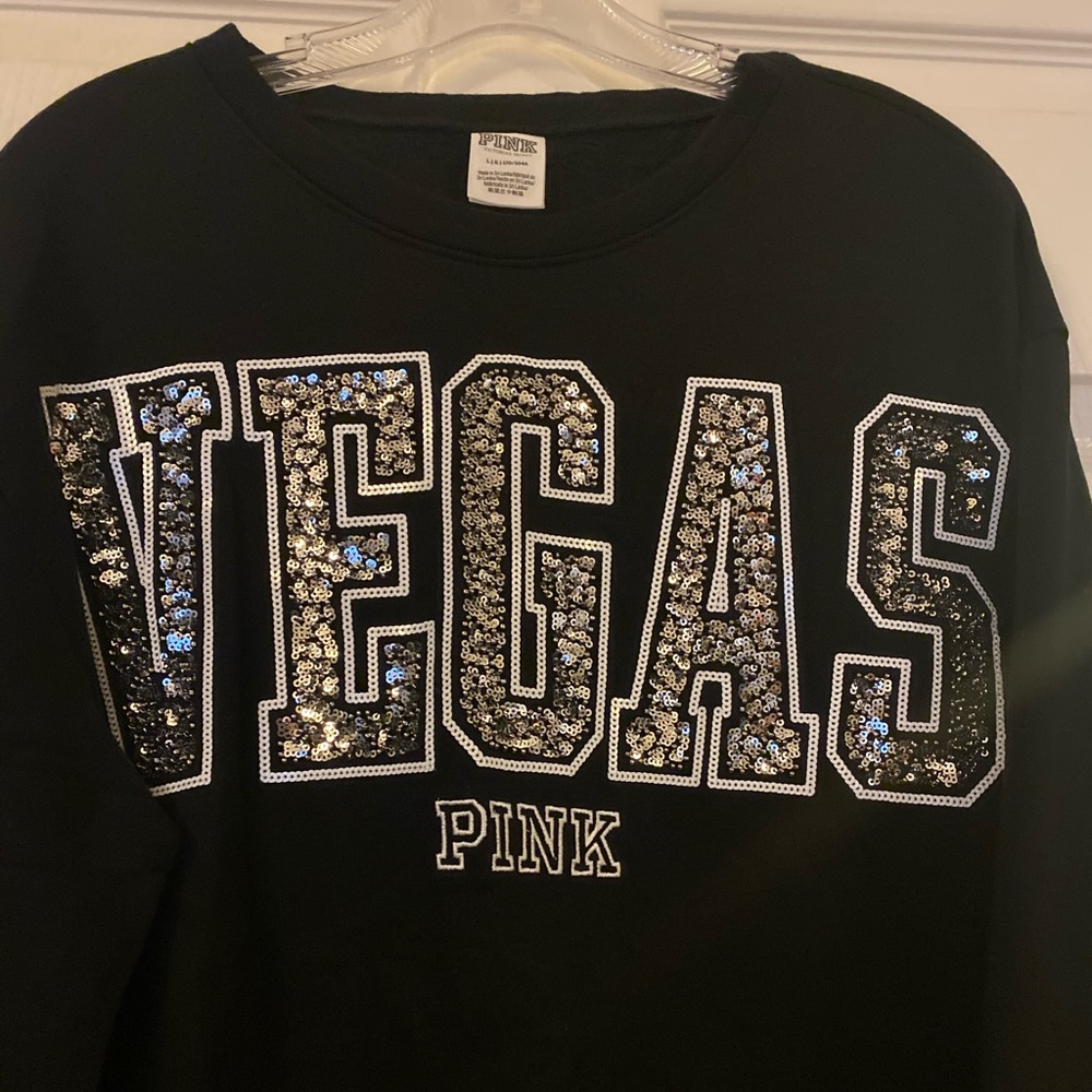 VICTORIA SECRET PINK SEQUINED LAS VEGAS SWEATER!!